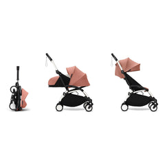 Stokke® - YOYO³ Kinderwagen komplett 0+ und 6+ Weißes Gestell | Ginger