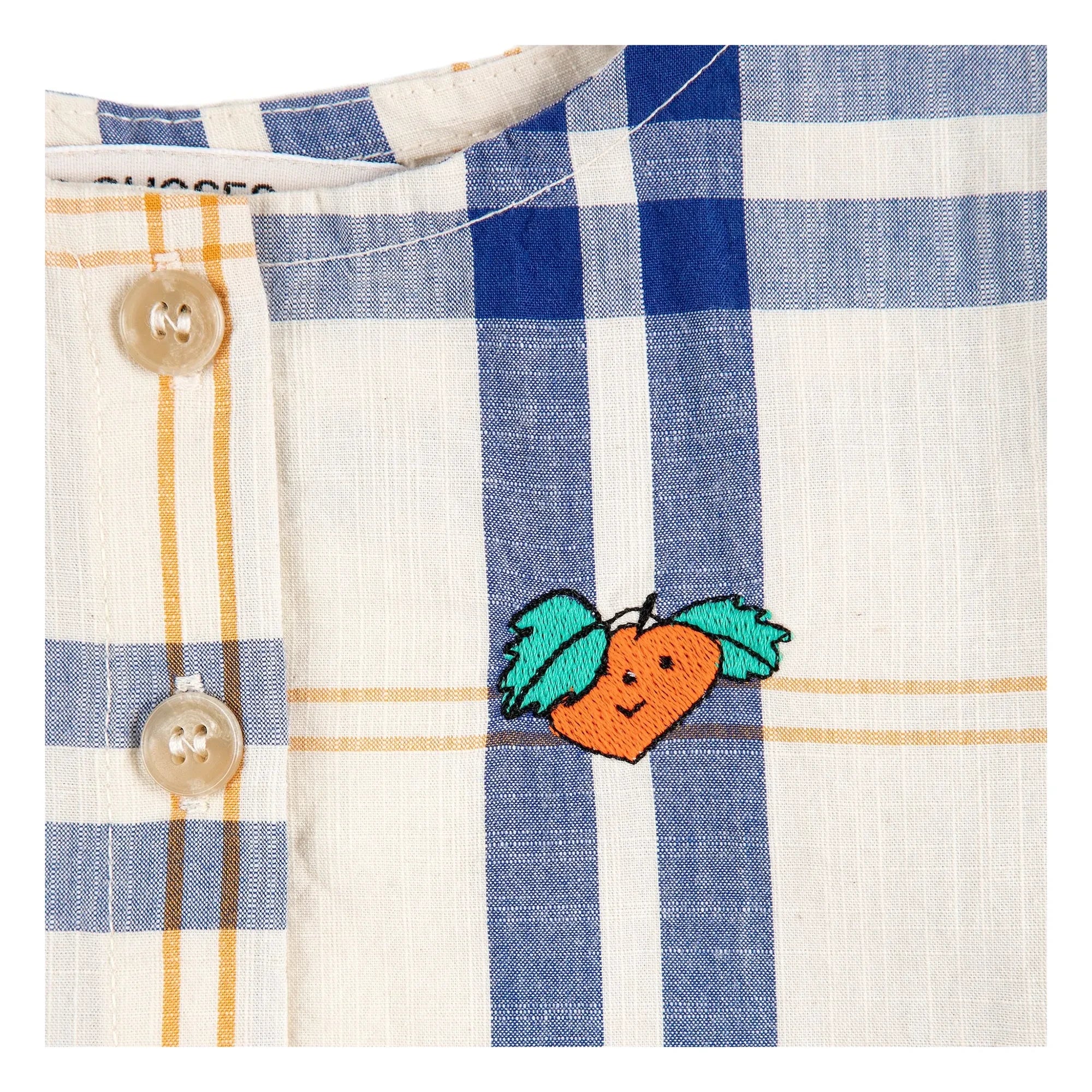 Bobo Choses - Tartan Organik Pamuk Bebek Elbisesi | Ekru