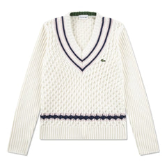 Lacoste – Pullover aus Bio-Baumwolle mit Zopfmuster | Ecru