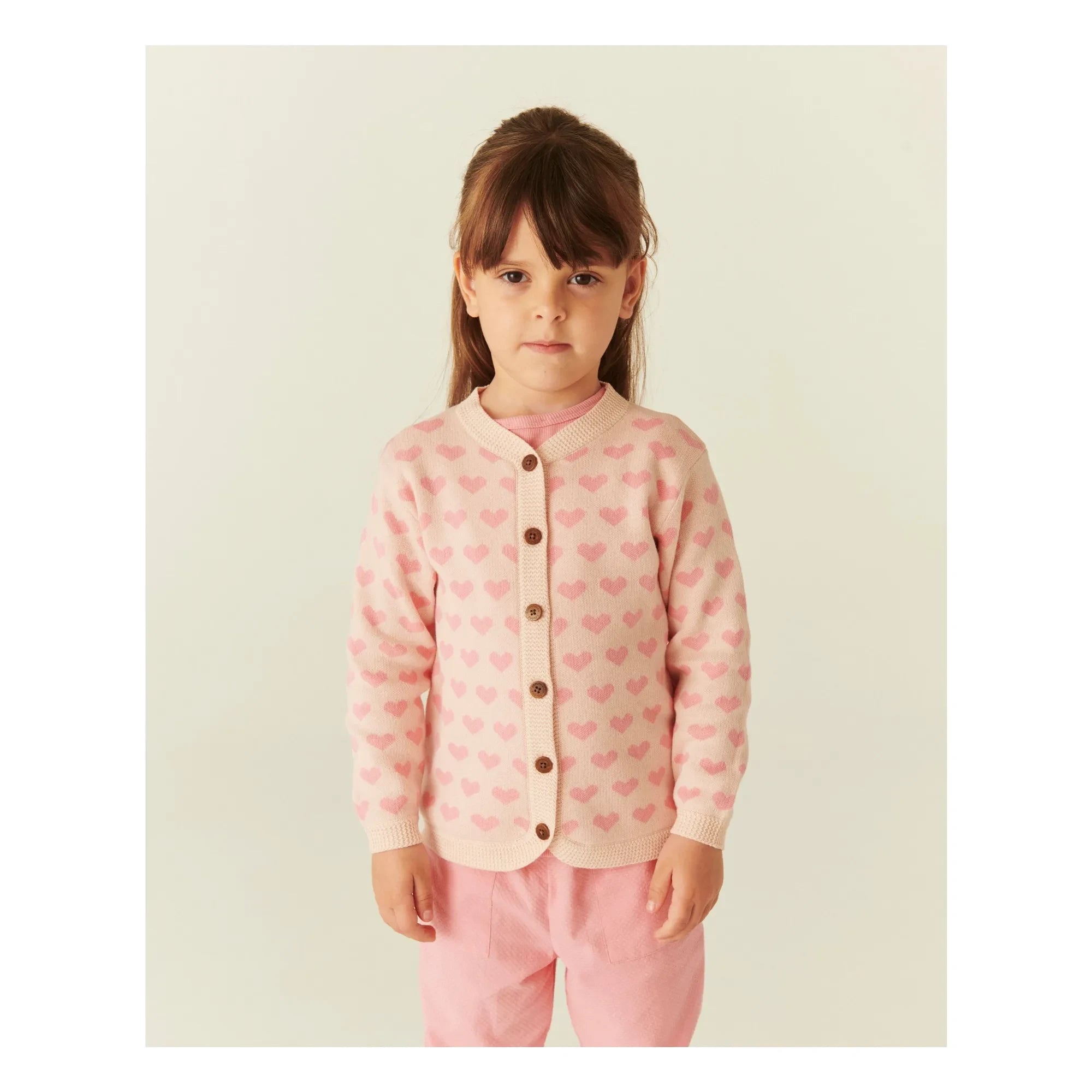 Copenhagen Colors - Organik Pamuk Kalp Hırka | Pembe