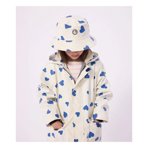 Petit Bateau - Fischerhut Herzen aus recycelter Faser | Ecru