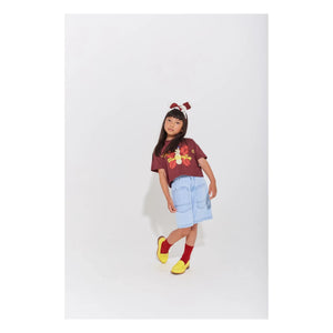 Wynken - Crop Butterfly Bio-Baumwoll-T-Shirt | Bordeaux