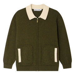 Bonpoint - Martin Chiné Organic Cotton Vest | Khaki