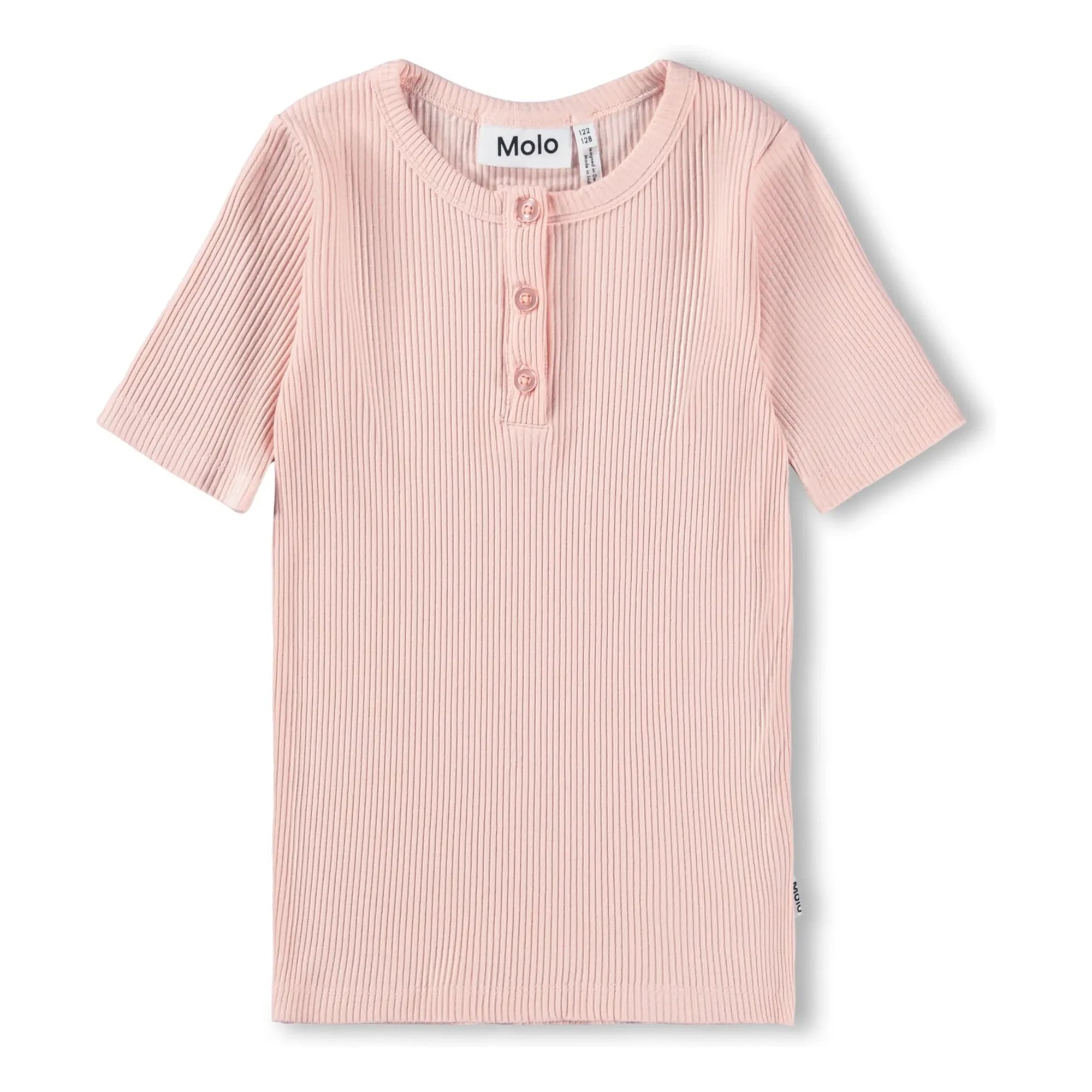 Molo - Rosey geripptes Knopfshirt | Hellrosa