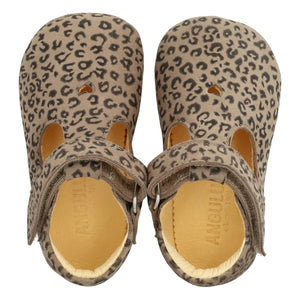 Angulus - Leoparden-Suede-Hausschuhe | Braun