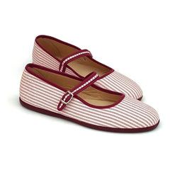 Hermosilla - Gestreifte Aras Ballerinas - Damen Kollektion | Bordeaux