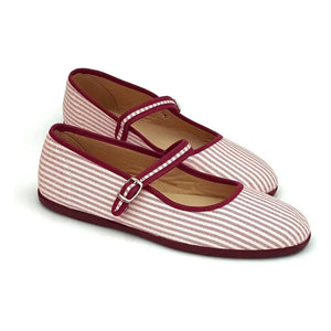 Hermosilla - Gestreifte Aras Ballerinas - Damen Kollektion | Bordeaux