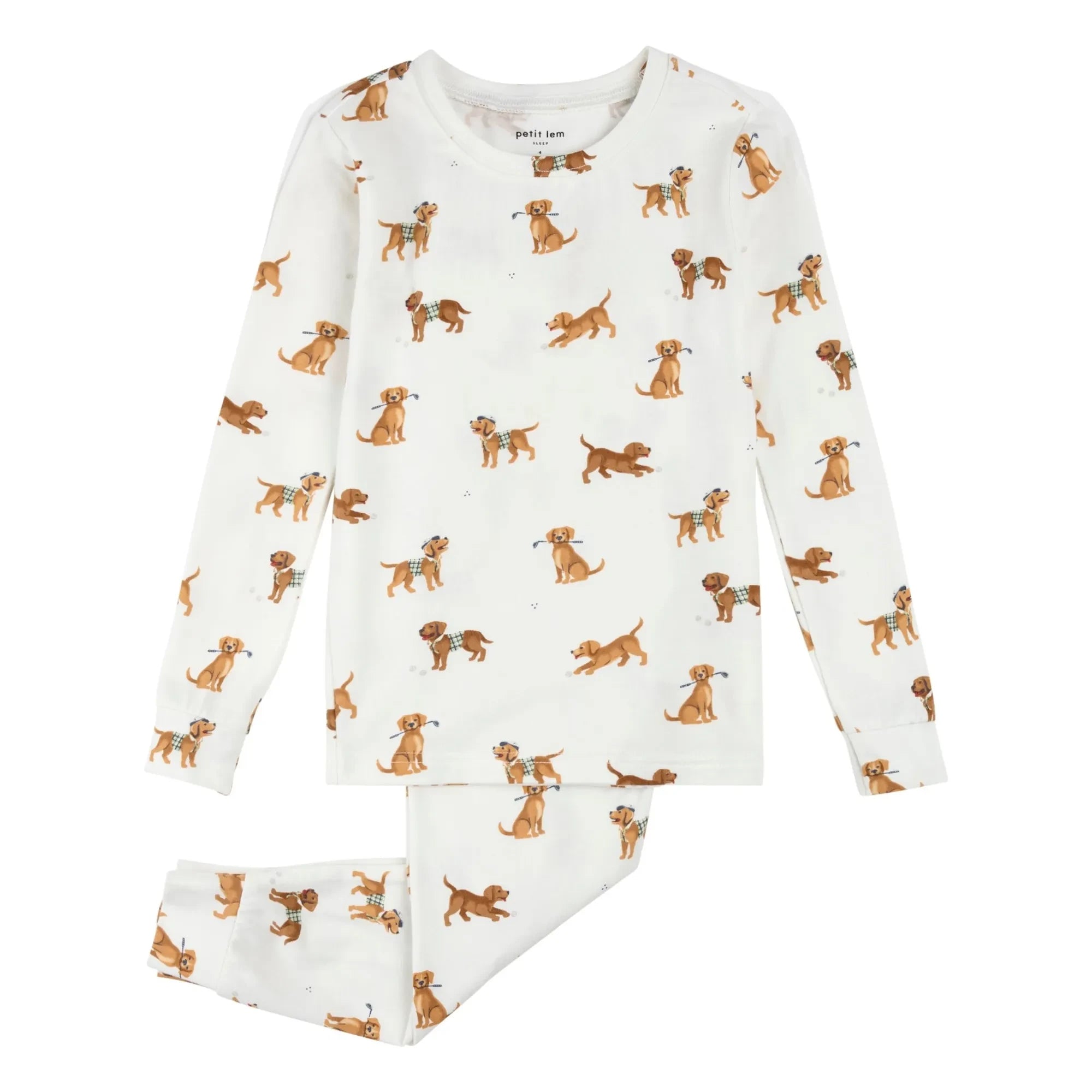 Petit Lem - Organik Pamuk ve Modal Köpek Pijama Takımı | Beyaz