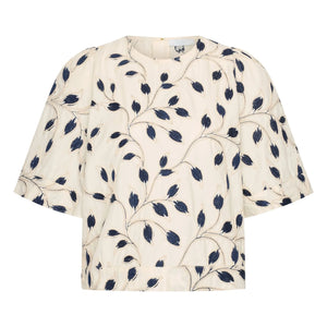 By Bar - Olivia Cotton Botanik Bluz | Gece mavisi