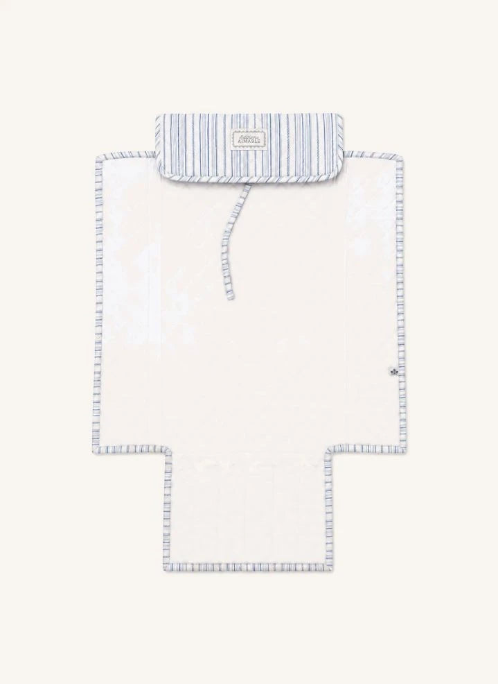 Editions Aimable - Marcel nomad yatak | Azure Çizgili Poplin
