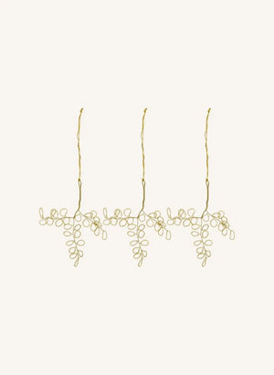 House Doctor - Perlenblatt Weihnachtsdekoration - 3er Set | Gold