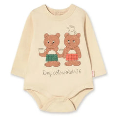 Tinycottons - Body de algodón orgánico Tea Room | Crema
