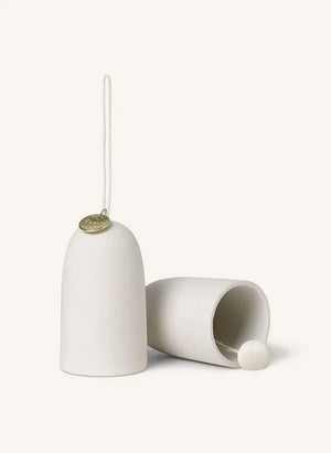 Ferm Living - Seramik Noel Çanları - 2'li Set | Beyaz
