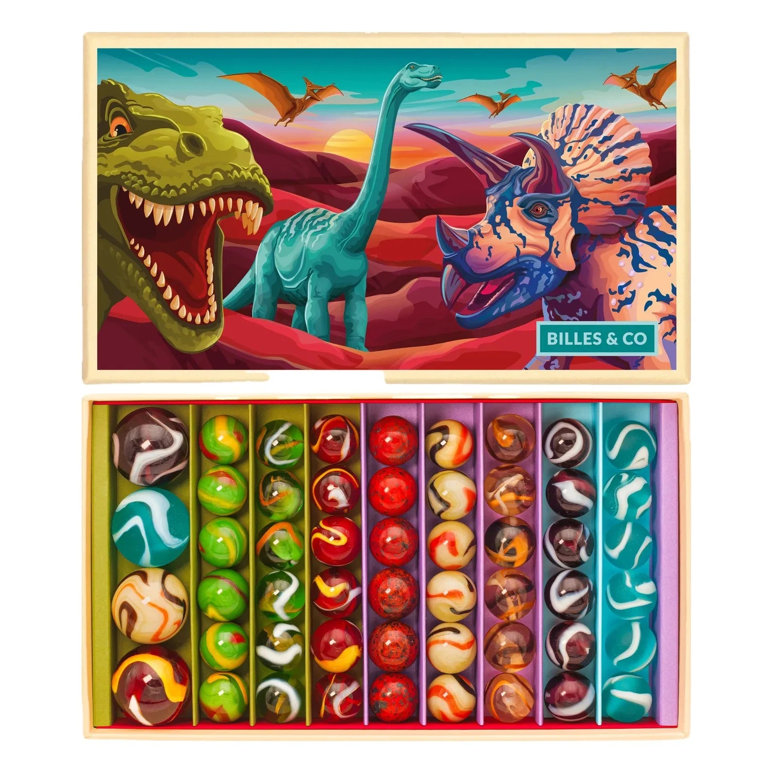 Billes & Co - Dinozor Seti - 52 Bilye | Yeşil
