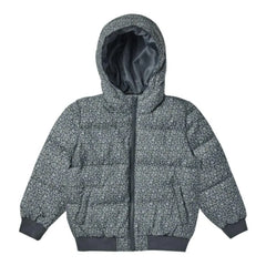 Rylee + Cru - Cropped Puffer Jacket with Floral Pattern | Gray