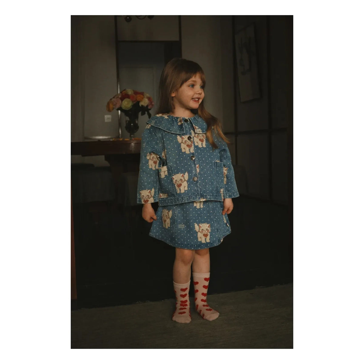 Konges Sløjd - Set de 2 pares de calcetines estampados de corazón | Rosa