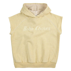 Bobo Choses - Bobo Choses Organik Pamuklu Kolsuz Kapüşonlu Sweatshirt | Sarı