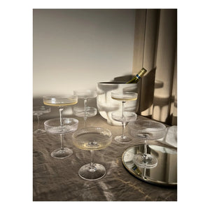 Ferm Living - Ripple Şampanya Bardağı - 2'li Set