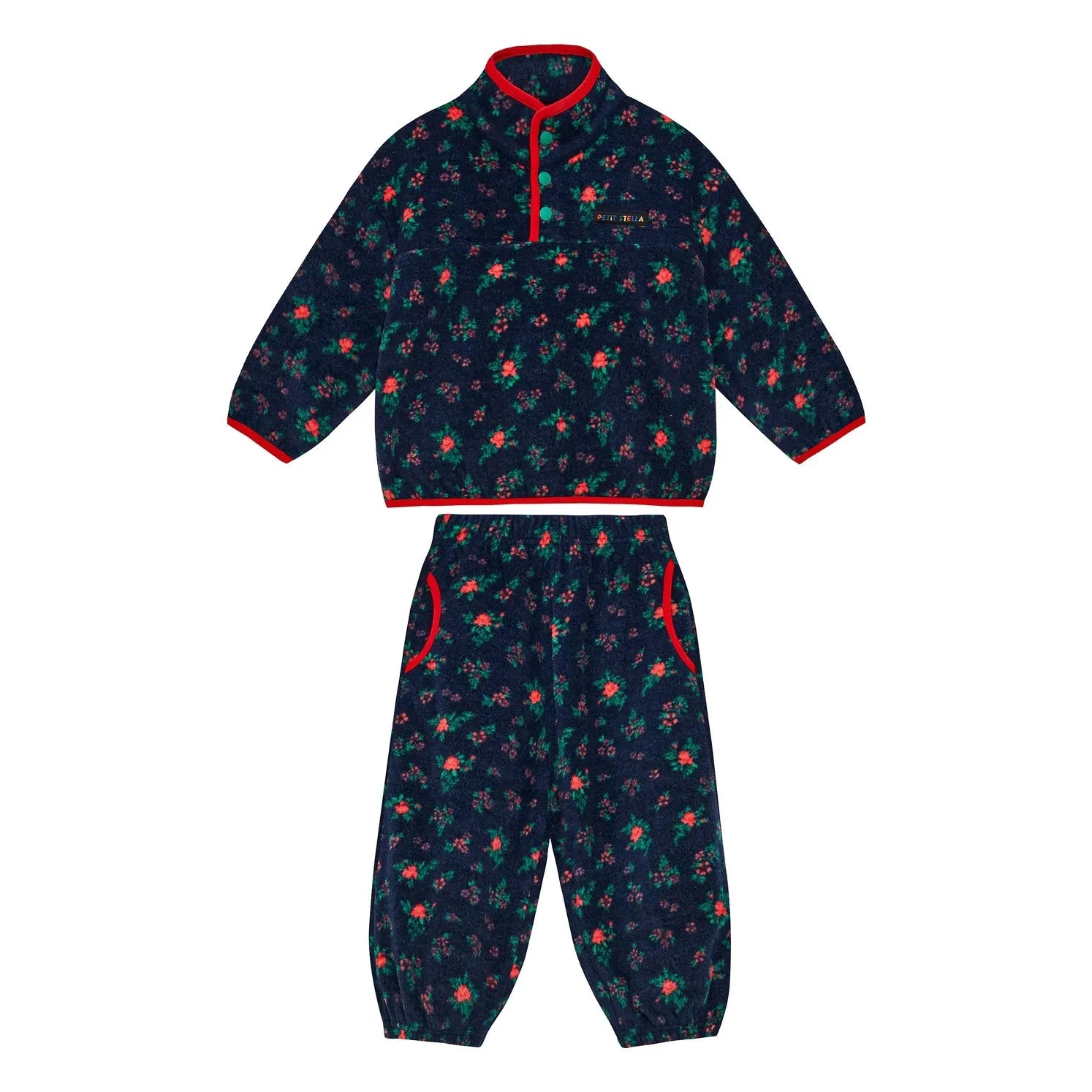 Petit Stella - Conjunto polar floral | Azul marino