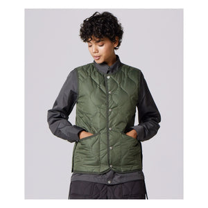 Taion - Unisex Askeri Kolsuz Yelek | Koyu haki