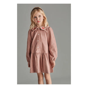 Mipounet - Vestido de terciopelo Géraldine Hearts | Rosa palo