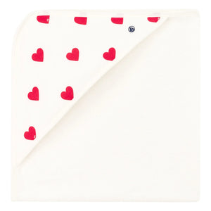 Petit Bateau - Madela Heart Bath Square | White