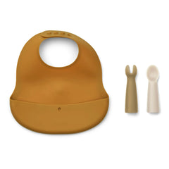 Liewood - Aspen Silicone Bib and Cutlery Set | Beige