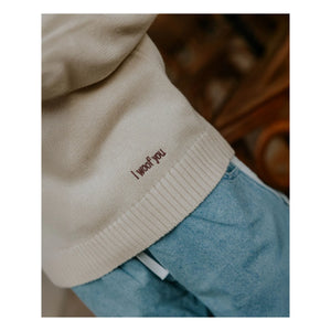 Fliink - Mahdi Dogs Bio-Baumwollpullover | Ecru