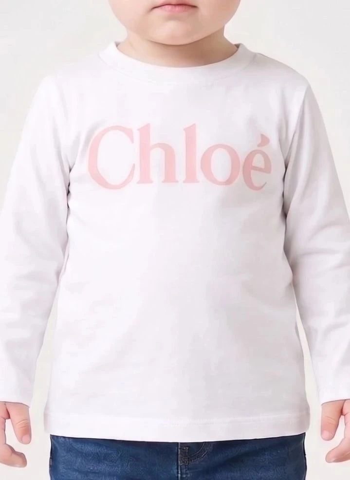 Chloé - تيشيرت بأكمام طويلة Chloé قطن عضوي | أبيض