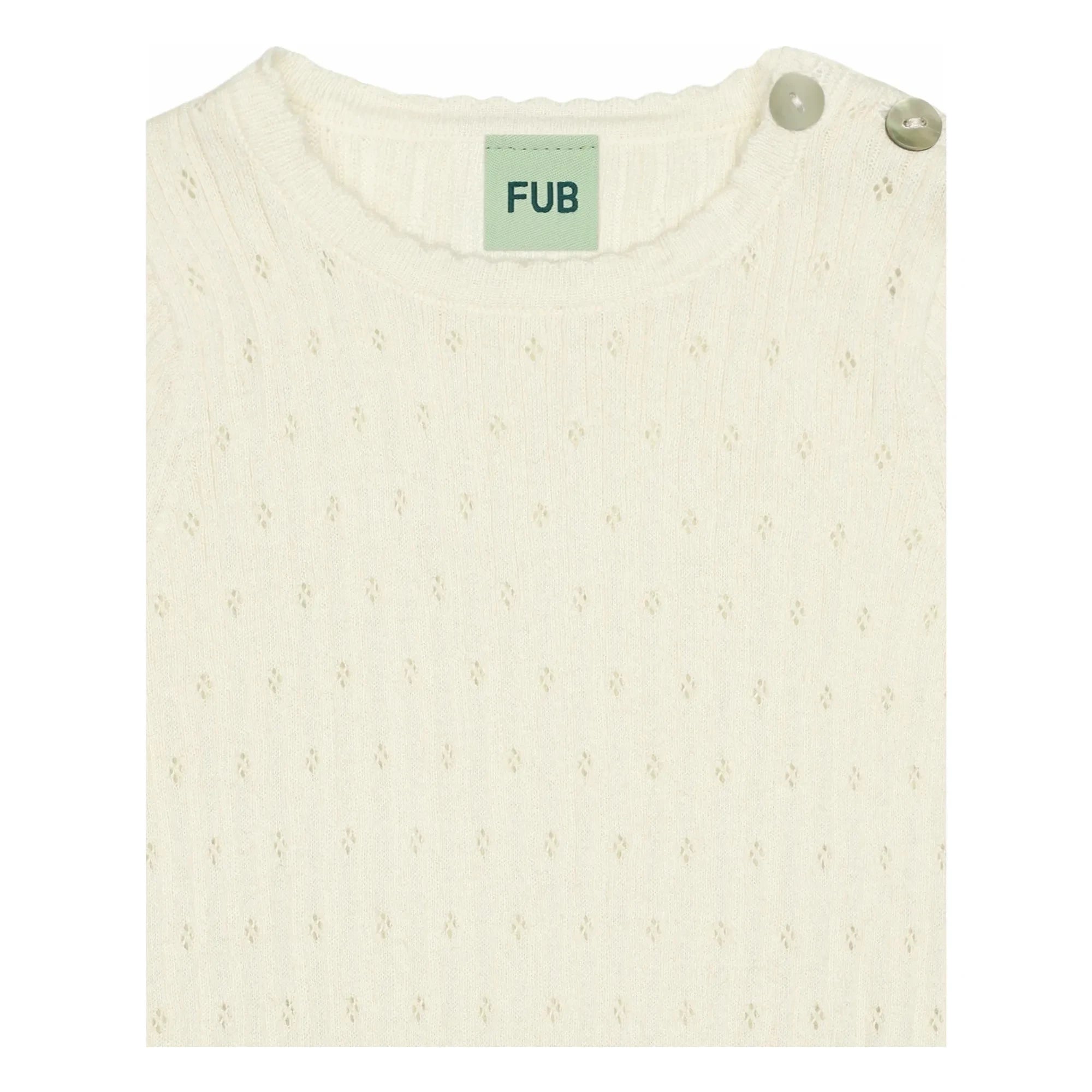 FUB - Pointelle İnce Triko Organik Pamuklu Body | Ekru