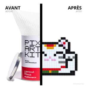Pixel Corner - Pixel Art Kit - Lucky Cat | White