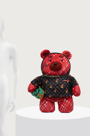 Sprayground - حقيبة ظهر ديابلو موني بير (Diablo Moneybear) باللون الأحمر 910B8696NSZ