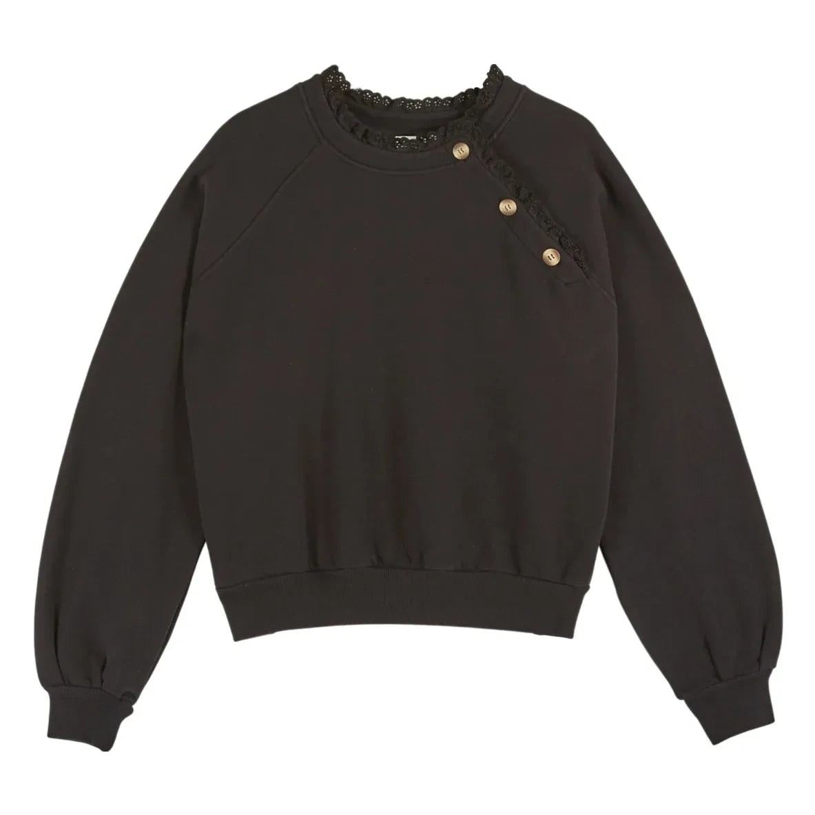 Emile et Ida - Dherry Embroidered Sweatshirt | Black
