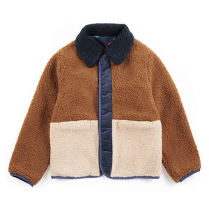 Bobo Choses - Chaqueta sherpa reversible de fibras recicladas | Azul marino