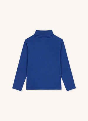 Petit Bateau - Organik pamuk logo balıkçı yaka üst | Mavi