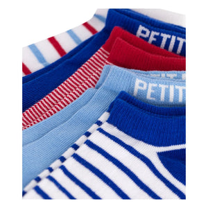 Petit Bateau - 5 pares de calcetines cortos a rayas | Azul