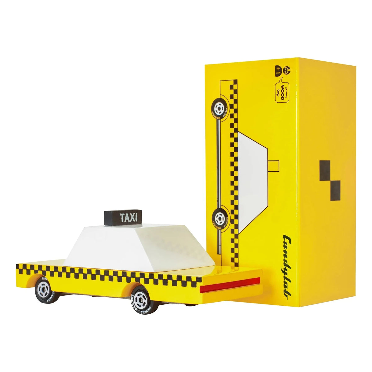 Candylab - Gelbes Holzspielzeug-Taxi