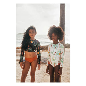 Pepita & Me - Langarm Badeanzug Palm Trees | Ecru