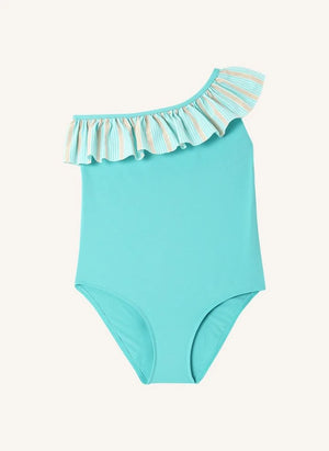 Lison Paris - Riviera Asimetrik Tek Parça Mayo | Mavi