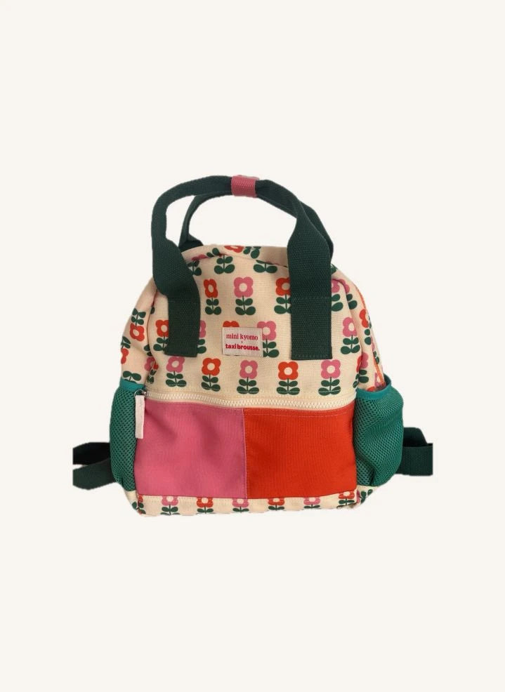 Mini Kyomo - Seventies Flowers Sırt Çantası - Mini Kyomo x Taxi Brousse | Bej