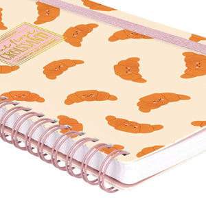 Legami - Çizgili A5 Defter - Resimli Sert Kapak - Kruvasan - Spiralli