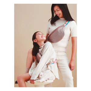 Caramel & Cie - Mom Glitter Banana Çanta | Bakır kırmızı