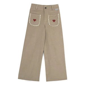 Mipounet - Géraldine Hearts Pantalones de Terciopelo | Beige