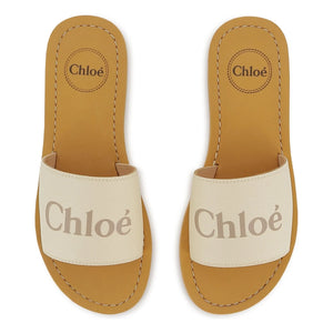 Chloé - Sandalias con logo | Blanco