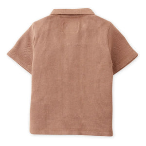 Gingersnaps - Timmy Embroidered Banana Textured Polo | Brown