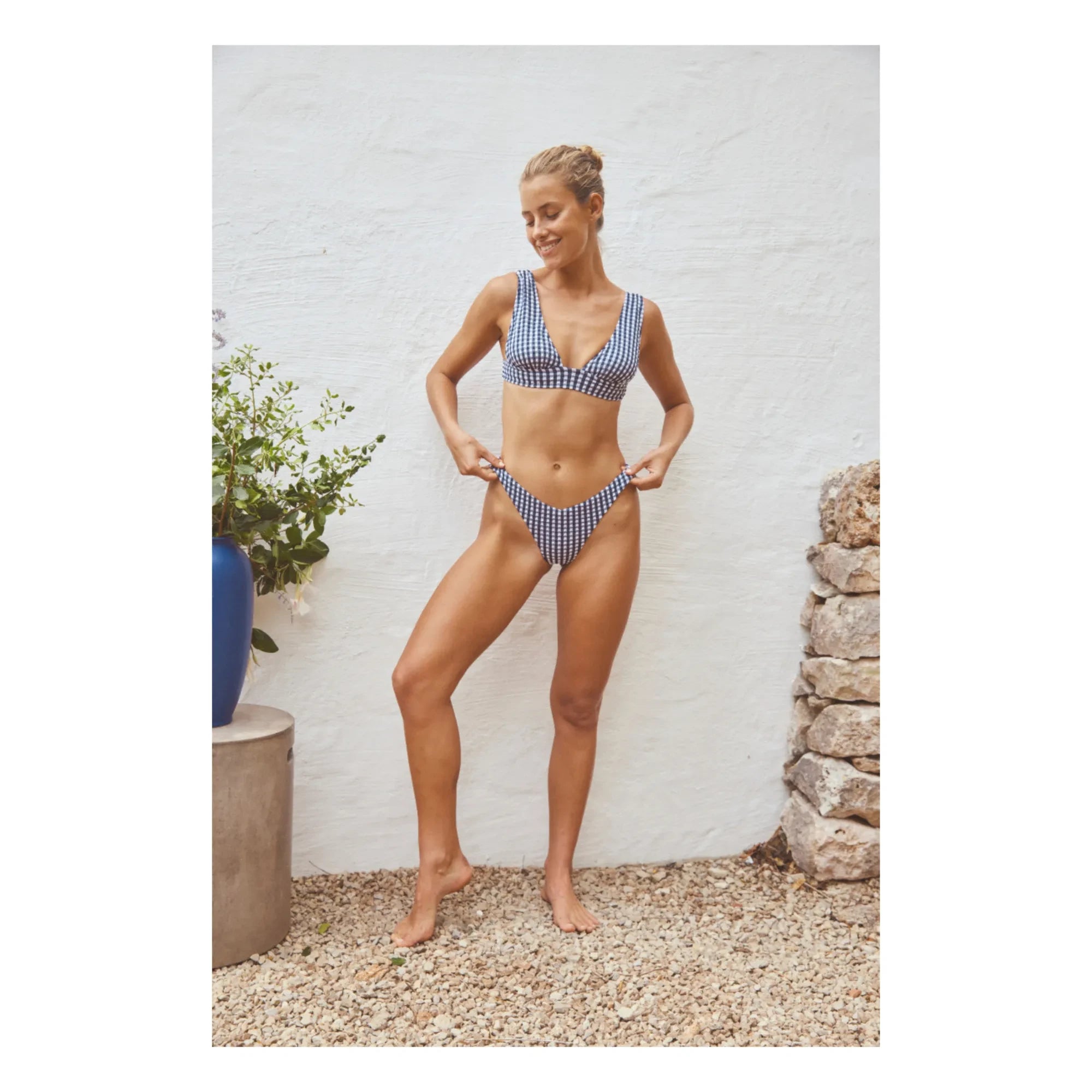 Anja Paris - Top de bikini L'Ensorcelant Vichy | Azul marino