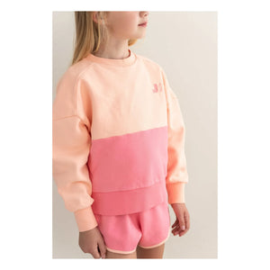 Jenest - Renk Bloklu organik pamuklu sweatshirt | Pembe
