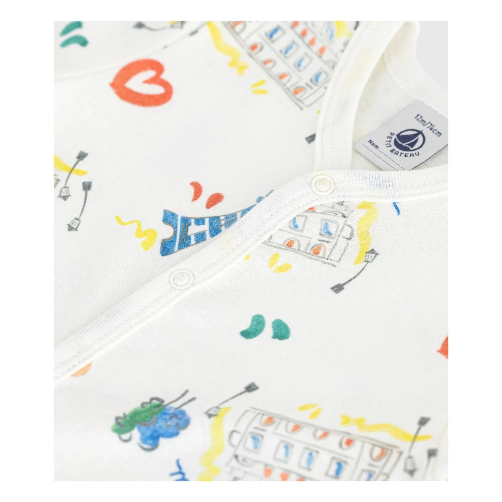 Petit Bateau - Pyjama Kombishort Opera | Beyaz