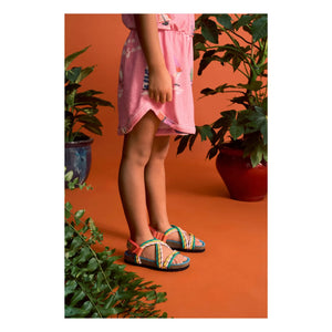 Maison Mangostan - Rosa Voile Eponge Overall mit Shorts