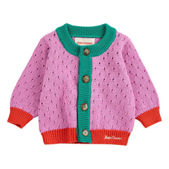 Bobo Choses - Bio-Baumwoll-Strickjacke mit Colorblocking | Lila